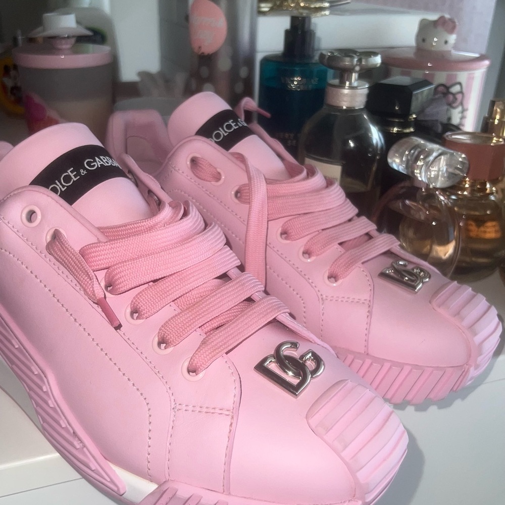 Dolce & Gabbana Leather NS1 Sneakers In Pink